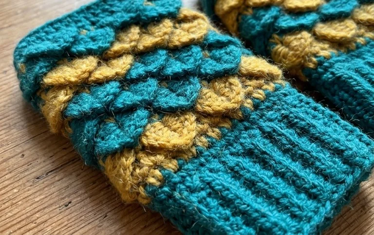 Dragon Scale Fingerless Gloves Crochet Patterns