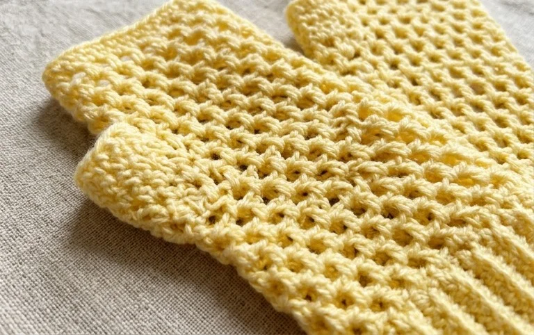 Crochet Mesh & Fingerless Gloves Pattern Ideal Project For Beginners