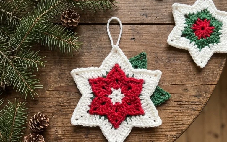 Weihnachtsstern häkeln: Einfache Anleitung für Anfänger
